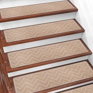 15Pcs Stair Treads for Wooden Steps Indoor with Self Adhesive 8"x30" Non Slip...